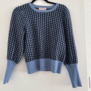 Philosophy at Anthropologie Blue and black Houndstooth Sweater